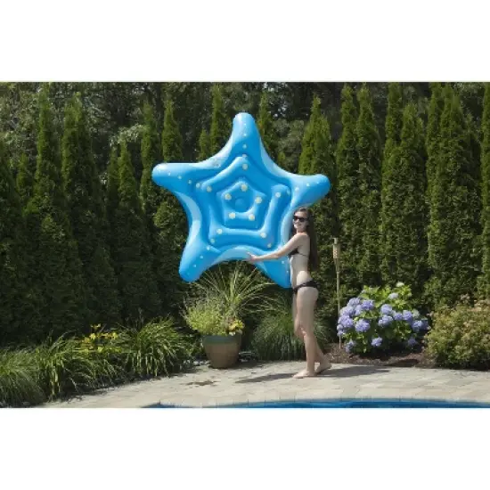 Swimline 66.5&rdquo; Inflatable Starfish Island Lounge 2-Person Pool Float - Blue image {2}