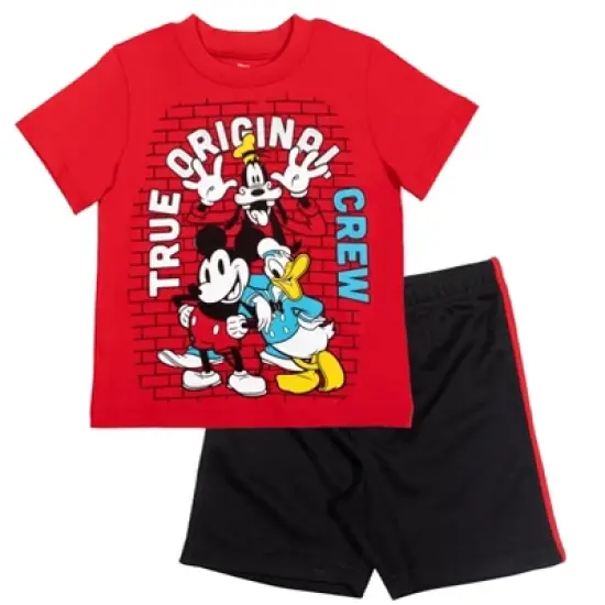 Disney Mickey Mouse Donald Duck Goofy Pluto Graphic T-Shirt  and Mesh Shorts Outfit Set Infant to Little Kid image {12}