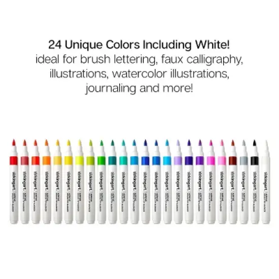 KINGART Acrylic Brush Tip Markers, 24 Colors image {1}