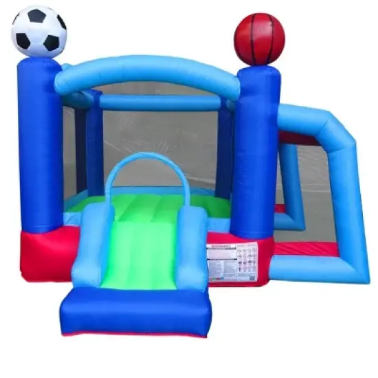 Pogo Bounce House Backyard Kids Sports Arena Inflatable Bounce House with Soccer Goal image {6}