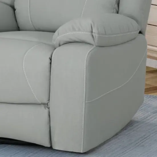 Malic Classic Leather Swivel Recliner Light Gray - Christopher Knight Home image {4}