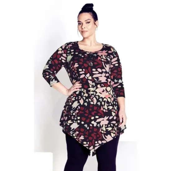 Women's Plus Size Rylee Hacci Print Tunic - black butterfly | ZIM & ZOE image {3}