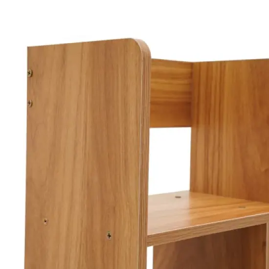 YIYIBYUS Home Office Desk Organizer Shelf, Desktop Storage Organizer, Brown image {4}