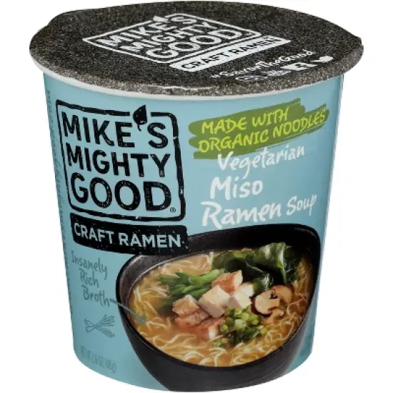 Mike's Mighty Good Vegetarian Miso Ramen Soup - Case of 6 - 1.6 oz image {1}