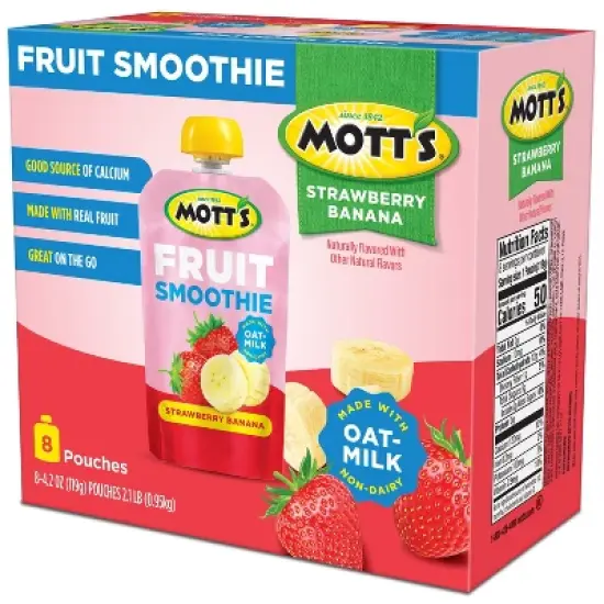 Mott's Fruit Smoothie Strawberry Banana Pouches - 33.6oz/8ct image {16}