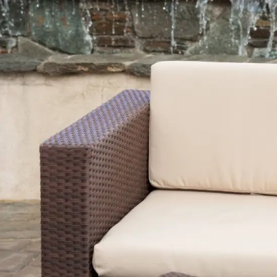 Murano 4pc Wicker Patio Sofa Set - Brown - Christopher Knight Home image {2}