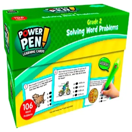 Teacher Created Resources Power Pen Learning Cards: Solving Word Problems, Grade 2 image {1}
