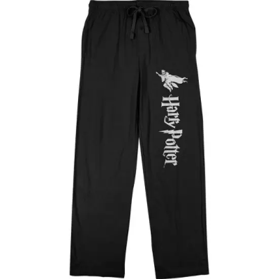 Harry Potter Wizard In Flight Men's Black Sleep Pajama Pants image {6}