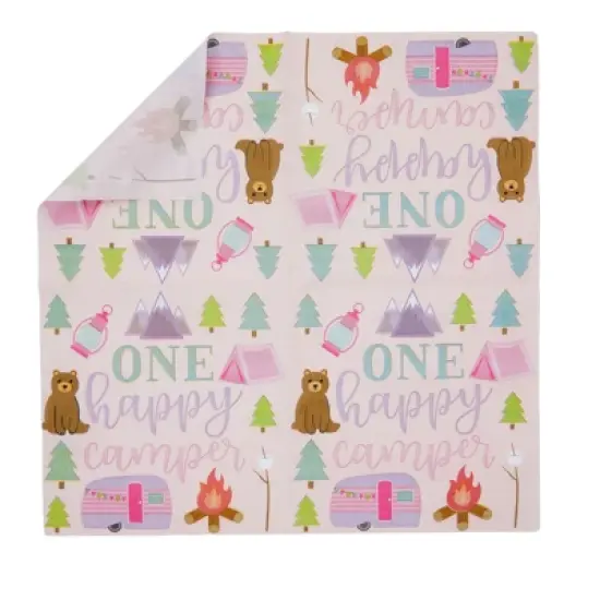 100 Pack One Happy Camper Birthday Napkins for Camping Themed Party Supplies and Decor (2-ply, 6.5 In) image {3}