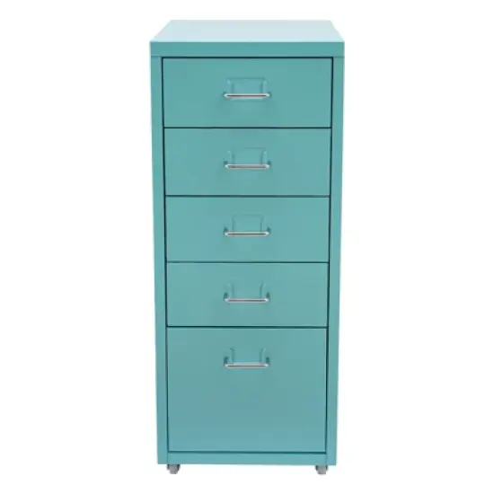 YIYIBYUS Metal File Storage Cabinet with 5 Drawers, Vertical Filing Cabinets with Wheels image {5}