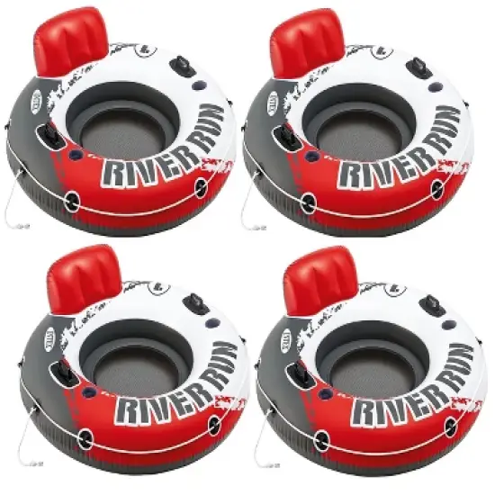 Intex Red Fire Edition River Run 1 Inflatable Floating Lake Tube 53-inch 4-Pack image {1}