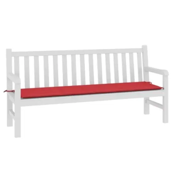 vidaXL Comfortable Garden Bench Cushion - Stylish Red 70.9"x19.7"x1.2" Oxford Fabric - Easy-to-Attach Ropes Included image {2}