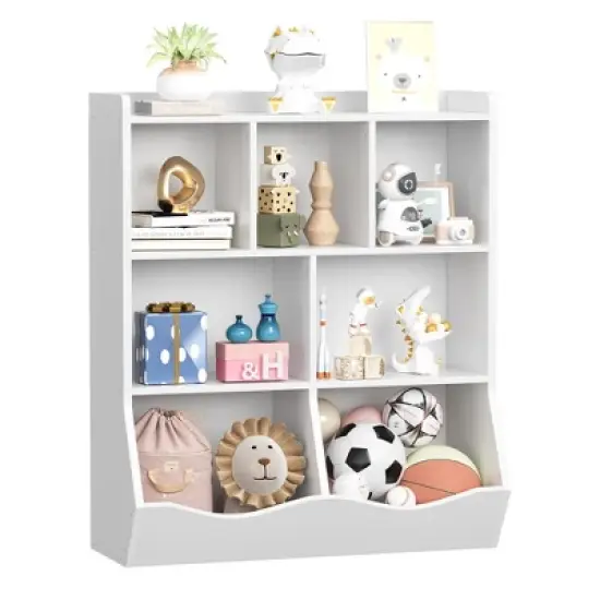 Garvee 3-Tier Kids Bookshelf and Bookcase for Storage Books and Toys,Multi Shelf with Cubby Cabinet for Kids Bedroom,Playroom and Nursery image {9}