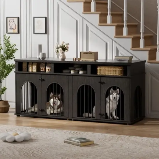 MDF PB Iron Arch Double Dog Cage - Durable, Spacious, Secure, Easy Assembly, Weather Resistant image {6}