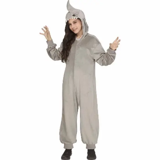 Fun World Kids' Shark Hooded Halloween Costume Jumpsuit image {1}