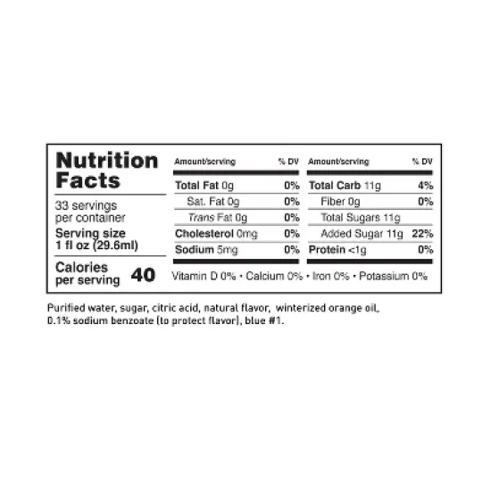 LAVA Premium Blue Curacao Syrup, 33.8oz (1-Liter), Made with 100% Sugar, Orange Extract, Non-Alcoholic, No Artificial Sweeteners or Flavors image {2}