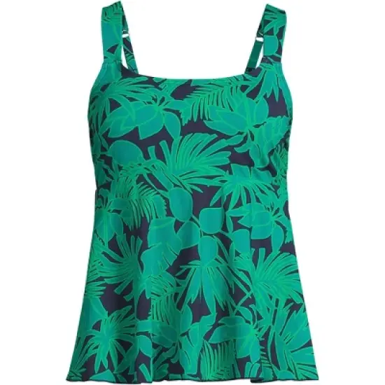 Lands' End Women's Flutter Scoop Neck Tankini Top Comfort Adjustable Straps image {12}