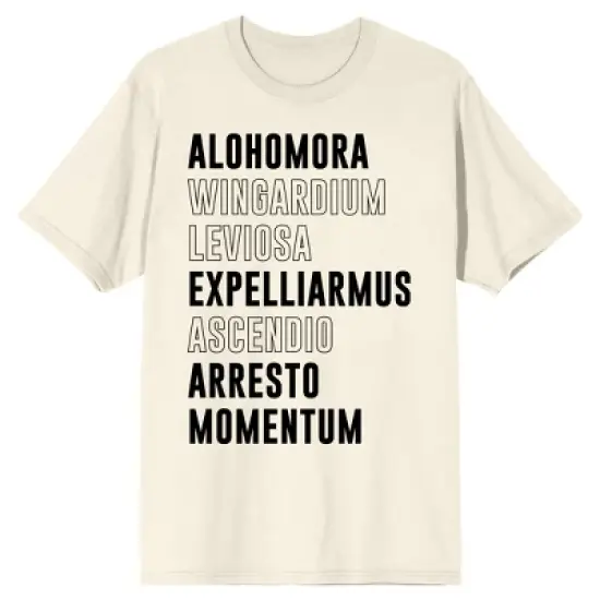 Harry Potter Spells Simple Text Men's Natural Ground T-shirt image {6}