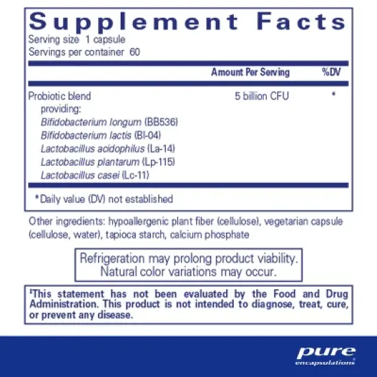 Pure Encapsulations Probiotic IMM - Shelf Stable Probiotic Blend to Support Immune Function and Maintain Eye, Nose and Throat Health* - 60 Capsules image {1}