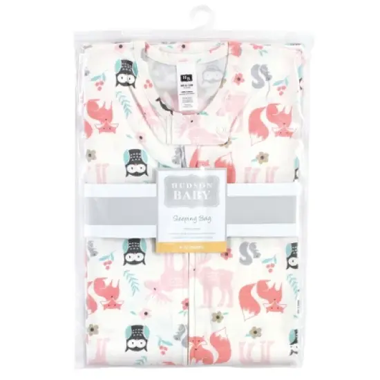 Hudson Baby Infant Girl Cotton Sleeveless Wearable Sleeping Bag, Sack, Blanket, Girl Forest image {1}