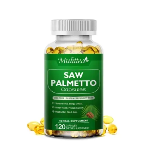 Mulittea Saw Palmetto 500mg Prostate Health Supplements, Hair Loss Prevention for Men and Women, 120ct image {6}