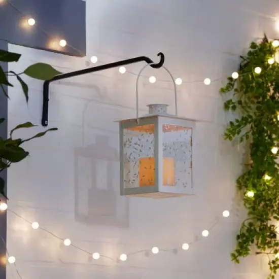 8" Glass Outdoor Lantern White - Zingz & Thingz: Indoor/Outdoor Decorative Candle Holder image {2}