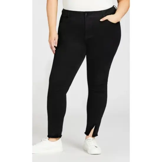 Women's Plus Size Split Jean Black - average | AVENUE image {1}