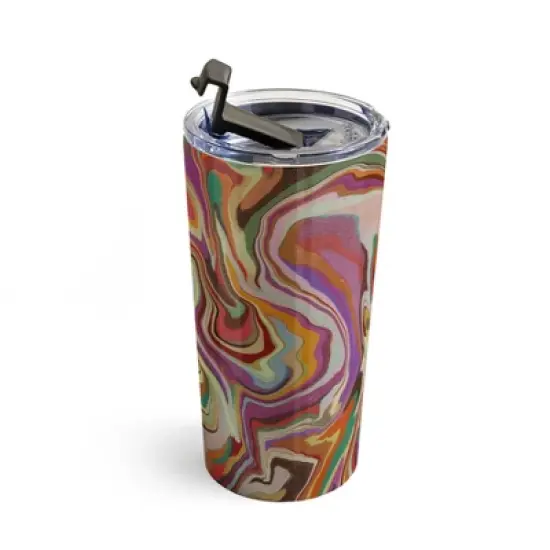 Alisa Galitsyna Colorful Liquid Swirl 20 oz Stainless Steel Travel Mug - Deny Designs image {2}