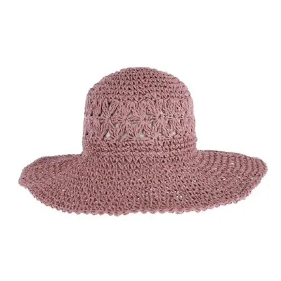 David & Young Women's Hand Crochet Straw Sun Hat image {4}