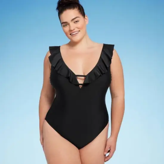 Women's Ruffle Plunge One Piece Swimsuit - Shade & Shore&trade; image {4}