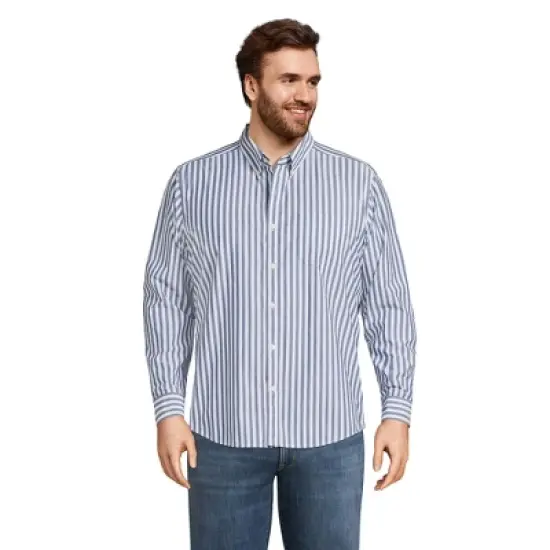 Lands' End Men's Traditional Fit Essential Lightweight Poplin Shirt image {4}