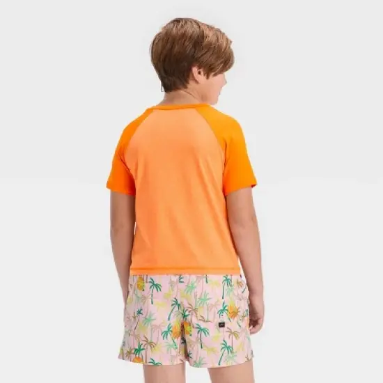 Boys' Wave Rash Guard Top - art class&trade; Orange image {2}