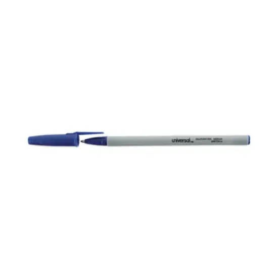 Universal Ballpoint Pen Value Pack, Stick, Medium 1 mm, Blue Ink, Gray/Blue Barrel, 60/Pack image {3}