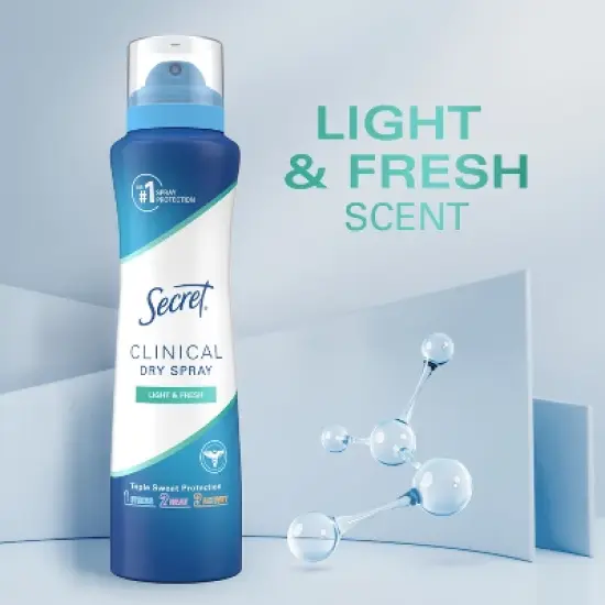 Secret Clinical Dry Spray Antiperspirant & Deodorant - Light & Fresh - 3.8oz image {5}