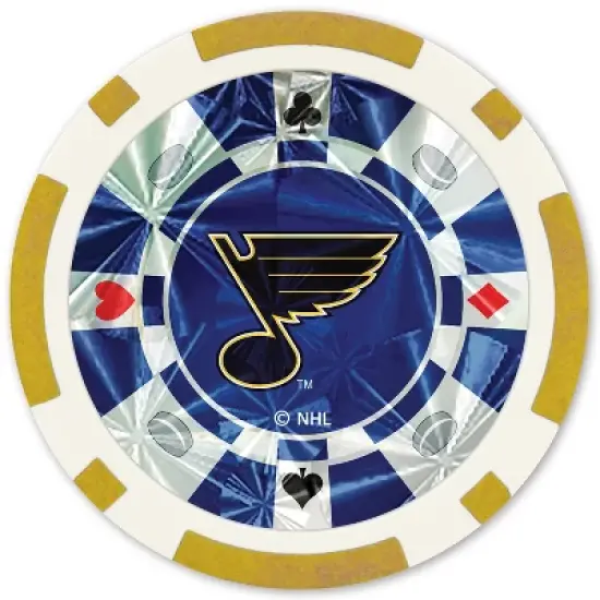 MasterPieces Casino Style 20 Piece 11.5 Gram Poker Chip Set NHL St. Louis Blues Silver Edition image {1}