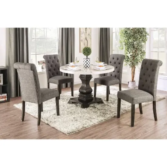 Buckley Round Dining Table White/Black - HOMES: Inside + Out image {2}