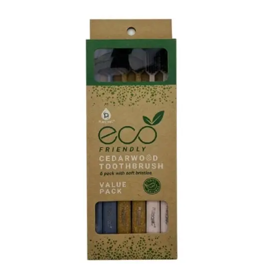 Pursonic Eco-Friendly Cedarwood Toothbrushes - 6ct image {1}