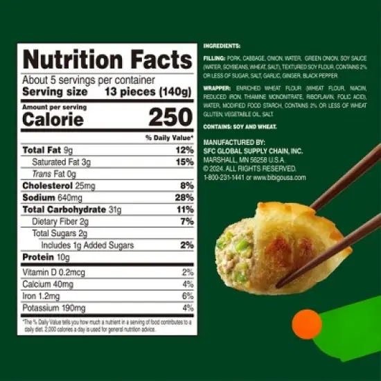 Bibigo Frozen Mini Wontons Pork & Vegetable Dumplings - 24oz image {4}