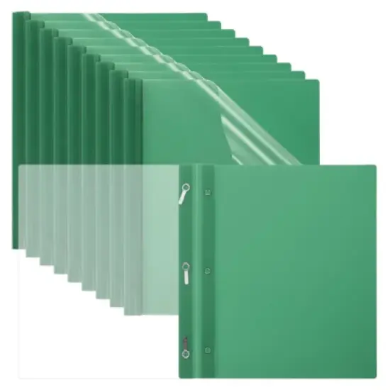Unique Bargains Plastic Resume Presentation Binders Report Covers with Prong 10 Pcs 11.4" x 9.45" image {6}