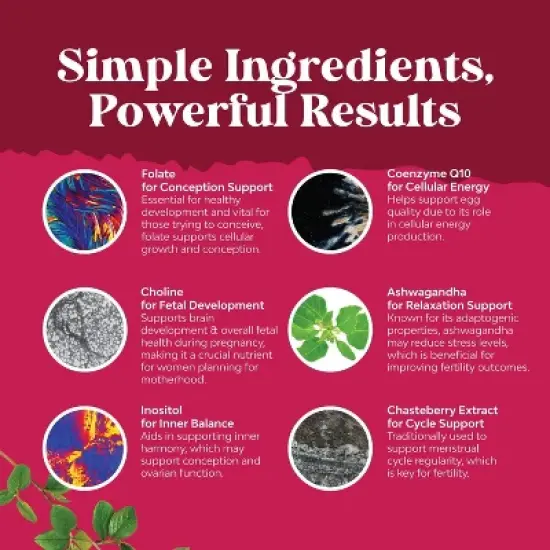 Female Fertility Support Gummies, Support Conception & Hormonal Balance with Myo-Inositol Folic Acid & Vitex Chasteberry, Peach, Nature's Craft, 60ct image {4}