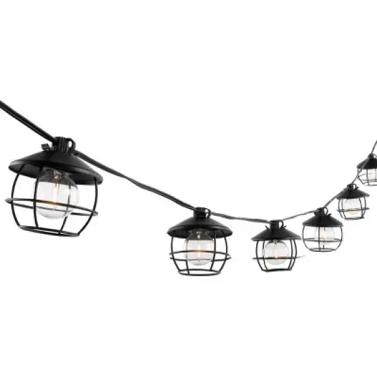 Agitha LED Outdoor String Lights - 120" - 10 Light - PLT4051 - Black - Safavieh image {2}