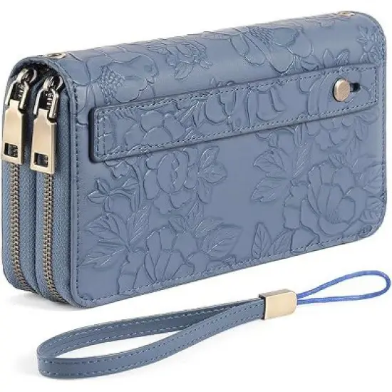 Ladies' clutch bag with anti-theft wrist strap,leather wallet,large-capacity credit card holder,handle-style carry strap image {5}