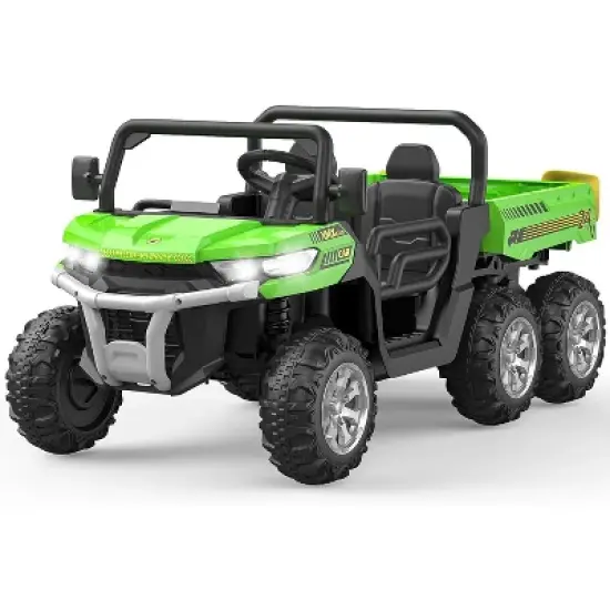 24V 2-Seater Ride On Dump Truck for Kids, 4WD 6-Wheel Electric Car with Parent Remote Control, Bluetooth Music & Dump Bed image {11}