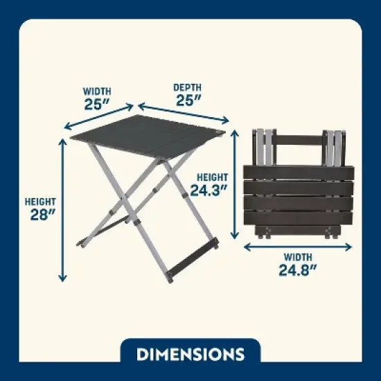 GCI Outdoor Compact Aluminum Portable Folding Camp Table - Black image {6}