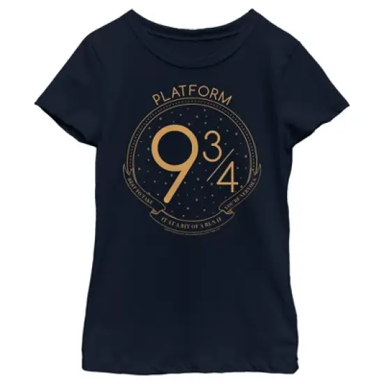 Girl's Harry Potter Platform 9 3/4 Line Art T-Shirt image {3}
