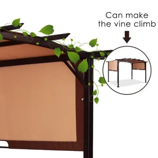 Tangkula 12' x 9' Pergola Kit Metal Frame Gazebo Canopy Cover Patio Shelter image {6}