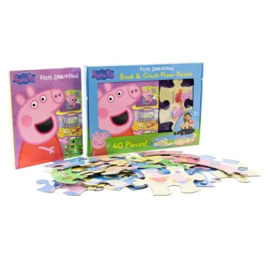 Peppa Pig My First Look and Find Book and Giant Puzzle Box Set - 40pc image {1}