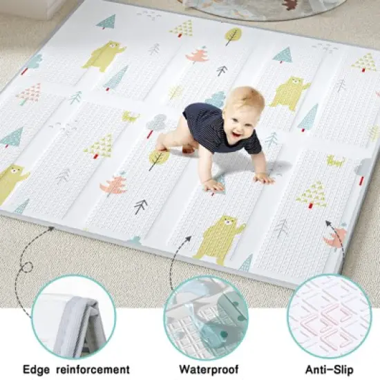 Fodoss Baby Playpen with Mat &ndash; 59x59in Safety Play Yard for Babies & Toddlers, Indoor & Outdoor Activity Center, Toddler Fence image {6}