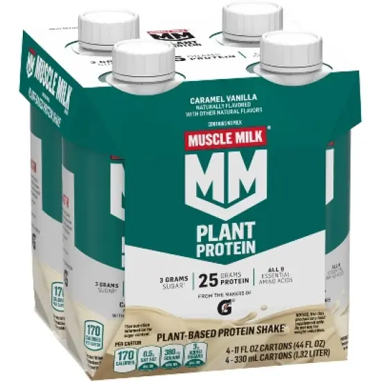 Muscle Milk Plant Caramel Vanilla Protein Shake - 44 fl oz image {1}