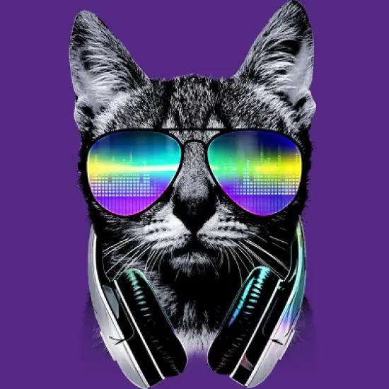 Women's Design By Humans Music Lover Cat By clingcling Racerback Tank Top image {1}